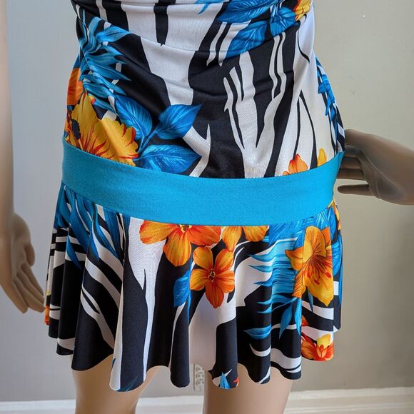 Vintage Y2K Micro Mini Dress Floral Halter Drop Waist Trashy Ruffle Top Small - Picture 12 of 12